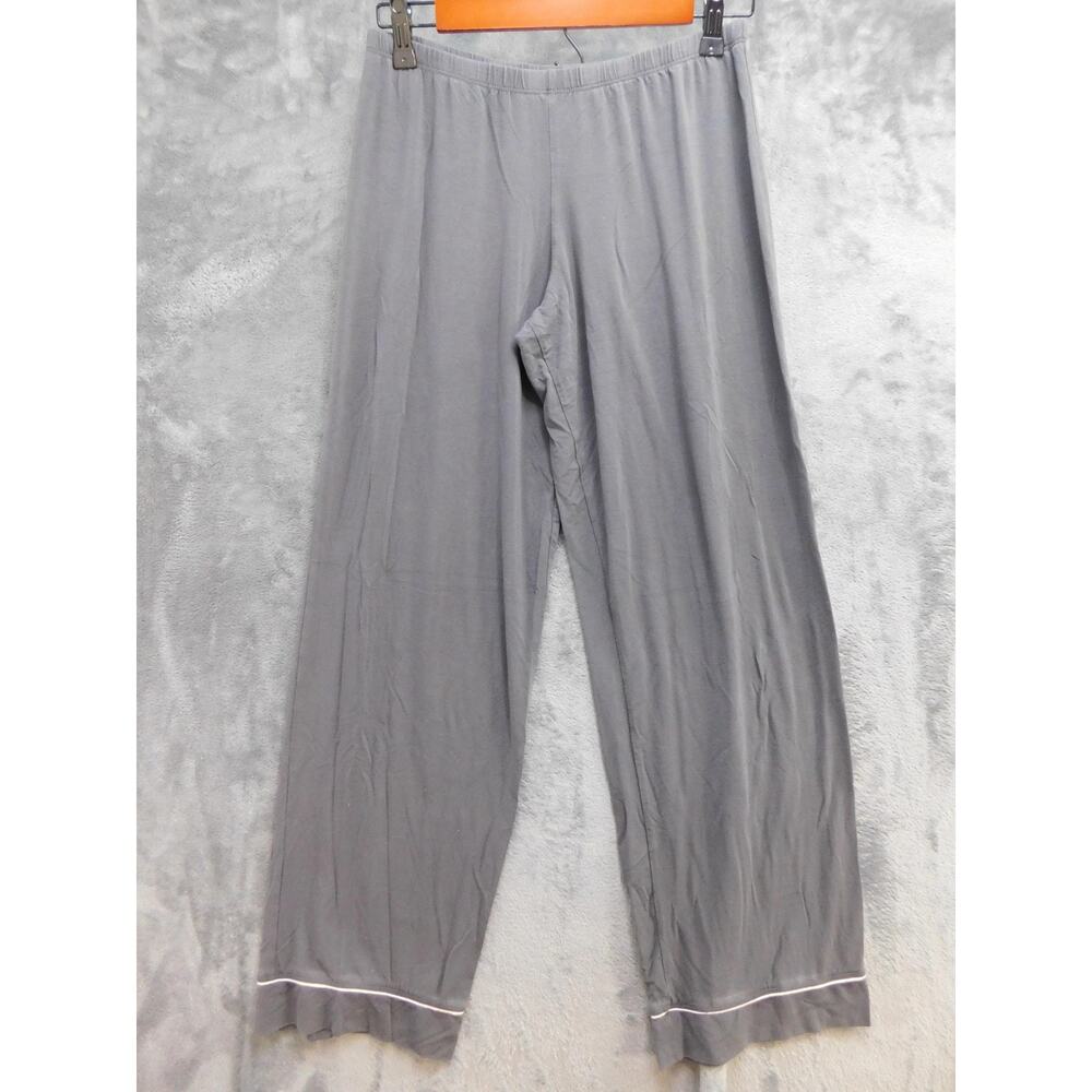 Eberjey Pajama Pants Womens S Gray Modal Spandex Jersey Ruffle Lightweight